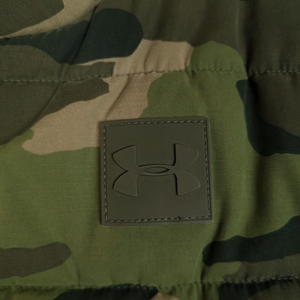 Under Armour Vest Boys XL 18-20 Green Camo Fleece Lined Puffer ColdGear Storm - Picture 3 of 16